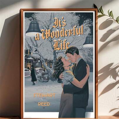 1 Pc It's A Wonderful Life Movie Poster, Room Decor, Poster For Gifts, Home Decor, Wall Art Decor, Wall Decor, Modern Minimalist Style Posters, Living Room And Room Decoration, Bathroom Decoration, Ideal Gift, No Frame
