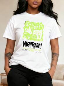 Vintage Nightmare Before Christmas T-Shirt T Shirt  Women Unisex Tshirt SY886-3 - 白色4 - 查看 3