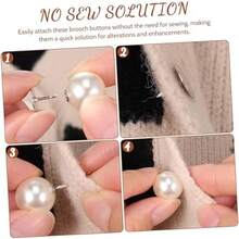 Leoon 18 Piezas Botones De Perlas Sin Costura Equipo Botones De Abrigo Patas Pantaln Cuello Tachuelas Botones De Broche De Perlas Flor En El Ojal Botones a Presin No Resina - como se muestra en la figura - Ver 4