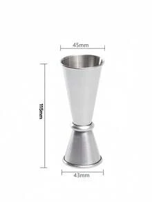 304 Stainless Steel Cocktail Shaker And Jigger - Suitable For Wine And Alcoholic Beverages, Kitchen Essential | Stylish Metal Appearance | Durable And Long-Lasting
