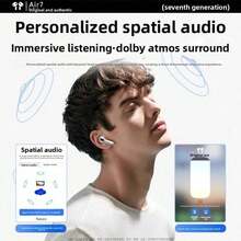 New Air5 Wireless Earphones Noise Cancelling High Sound Quality Seventh Generation Wireless Sports Earphones ANC USB-C Wireless Earbuds, 5. 4 Headphones HiFi Stereo, Earbuds With ENC Noise Cancelling Mic, IP7 Waterproof In Ear Earphones, 48H, LED Display Ear Buds Pad Phone Workout Sports, White One-Step Pairing / Auto Pairing Ergonomic Design / Comfortable Fit - 官方第四代 - 查看 3