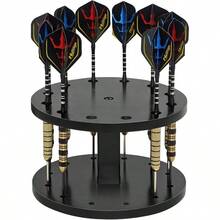 Wooden Dart Holder Stand Desk Or Shelf U2013 Holds 12 Fully Assembled Steel Or Soft Tip Darts U2013 Compact Tabletop Display Rack Dart Storage And Organization - Initial - View 1