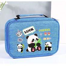 Estojo de Lápis de Grande Capacidade Estilizado Panda - 4 Cores Opcionais, Bolsa de Armazenamento Destacável de 72 Cores com Várias Camadas, Estojo para Canetas de Desenho, Estojo para Lápis, Estojo para Canetas, Adequado para Estudantes, Criação de Pintura, Estojo de Canetas para Escritório, Suprimentos Essenciais de Volta às Aulas, Suprimentos de Escritório, Presentes do Dia dos Namorados - Multicolorido - Visão 10
