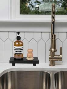 Wooden Base Bathroom Shelf Tray, Suitable For Decoration, Small Wooden Tray, Rustic Style Bathroom Decor, Can Hold Soap Bottles, Plants, Cosmetics, Candles, Towels, Jewelry And More.