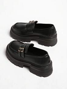 2025 New Platform Loafers For Petite Women, Comfortable, Versatile, Slip-On Casual Shoes - Black - View 6