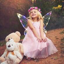 TendenciaAlas Mariposa De Hada Con Luz Cosplay Ropa Para Adulto Niño Blanco ElásticoCalidad premium - 1 - Ver 9