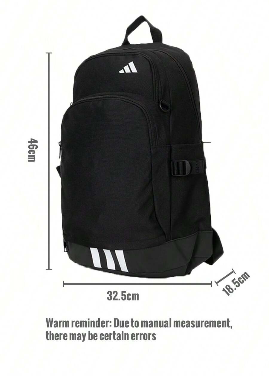 Adidas 男女通用背包，学生书包，休闲日用背包，户外旅行运动包，简约收纳包，JJ2061 - 黑色 - 查看 1
