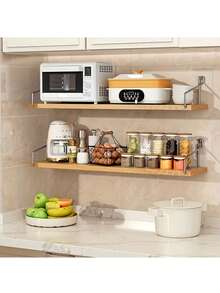 1 件装极简主义悬浮式壁挂置物架，大容量壁挂式储物架，适用于客厅、卧室装饰和收纳 - 黃色 - 查看 4