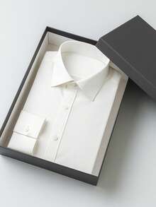 Nosize 2025 New Men's Business Thin Long-Sleeved Shirt Elastic Non-Ironing Ice Silk Smooth Shirt Men's Clothing-Durable And Easy-To-Care, Simple And Versatile, Practical And Versatile Classic Item - Xanh đậm - Xem 10