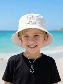 1 chiếc mũ tai bèo mỏng có thể điều chỉnh kích cỡ dành cho trẻ em/trẻ nhỏ, in chữ A. - 1PC - Xem 11