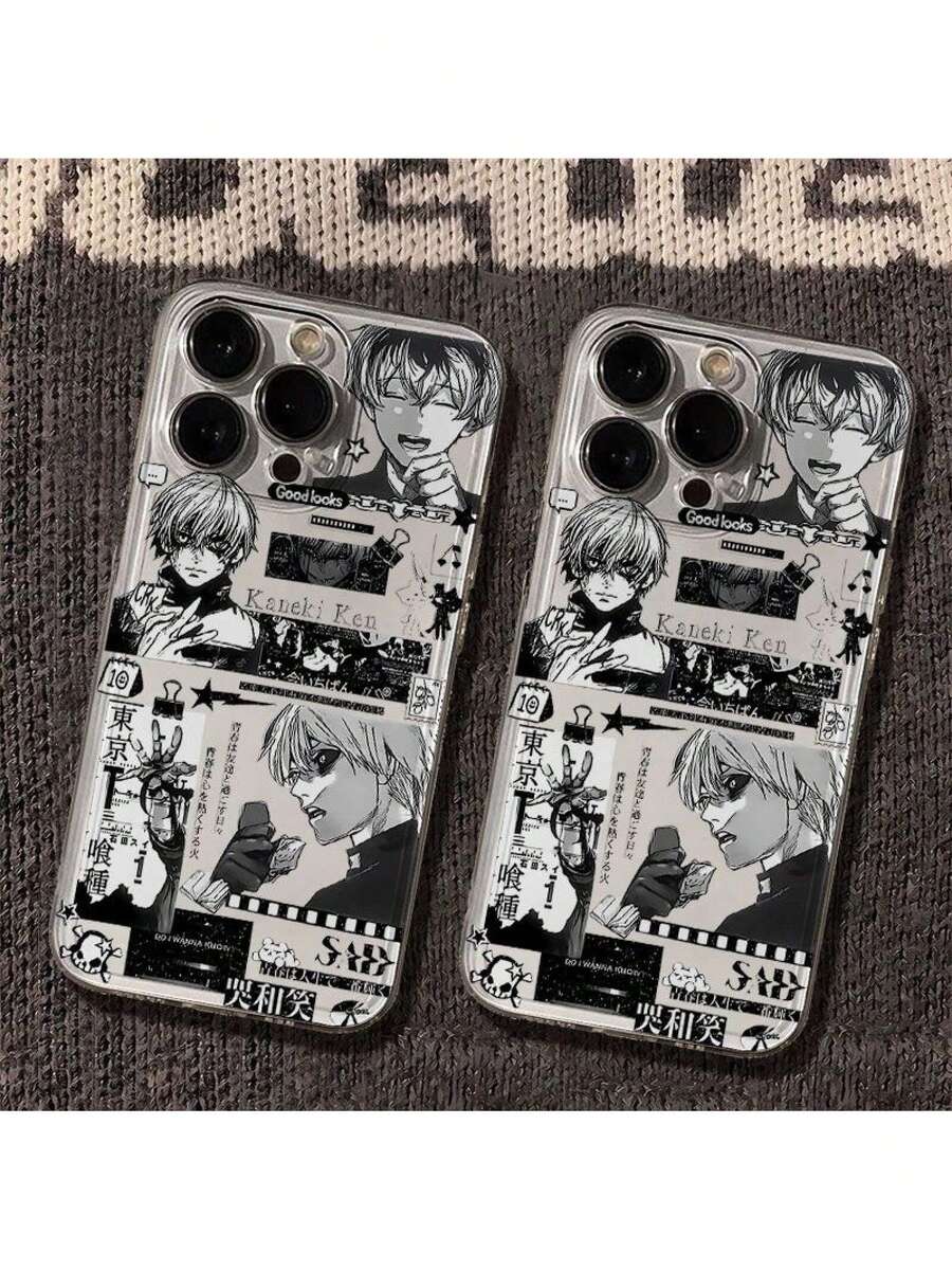 Funda de teléfono Kaneki Ken en blanco y negro, envío nacional, sensación fresca, funda de teléfono súper linda para Apple 17/16/15/14/13/12/11/Air/Pro/ProMax, funda de teléfono de anime japonés para Samsung Galaxy S22/S23/S24/S25 Plus Fe Ultra - Colores mezclados - Ver 1