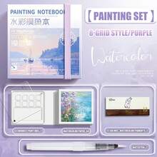 هذا المجموعة تشمل طقم ألوان مائية "ميو" ب- 12 أو 24 لون، لوح رسم أكريليك شفاف صغير، صينية ألوان، ودفتر رسم محمول وكراسة رسم للسفر في علبة، مناسبة لرسم الطلاب، الرسم الخارجي، تسجيل الرسومات، وكتب التلوين الأخرى. - أطقم - مشاهدة 11