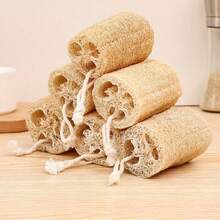 Natural Loofah Sponge Household Towel, Kitchen Cleaning Cloth, Dishwashing Brush, Scouring Pad - Best-Selling Cleaning Cloth.Kitchen Essentials,Household Items,Cleaning Supplies,Kitchen,Home Décor,Kitchen Gadgets,Baking Supplies,Bathroom Accesssories - 原色,附繩子 – 每包 1 件 - 查看 3