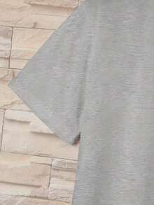 Camiseta Masculina Cristã Gola Redonda Com Estampa de Yeshua Algodão Premium 30.1 Camisa - Cinza - Visão 6