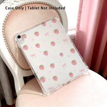 1pc High Transparent Anti-Drop TPU Tablet Case, High Definition Bowknot Strawberry UV Printing, Compatible With IPAD 11 2025, MINI6/7, AIR1/2, Air4/AIR5/Air6/AIR7, 9.7 Inch IPad 2019/2020/2021, 10.2 Inch IPad 10/11, AIR11 (2024/2025), PRO11 (2024), PRO11 (2018-2022), PRO12.9 Inch/AIR13 - Multicolor - View 5