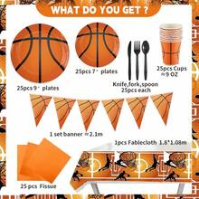 TendenciaPaquete Vajilla Desechable De Fiesta Basquetbol 25 Personas Multicolor Básquetbol BásquetbolCalidad premium - Multicolor - Ver 4