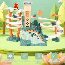 Juguete de Dinosaurio para Niños Juego de Pista de Carreras de Dinosaurios de Doble Bucle Juguete Pista de Carros Musical para Niños juguete para Subir Escaleras Juguetes para Niño de 3 a 12 Años - como en la foto - Ver 6