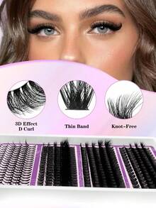 20对D/DD卷翘尖刺睫毛簇 + 60D/80D/100D/120D/140D/160D卡通风格睫毛簇，0.07mm动漫风格睫毛延长，尖刺仙女睫毛簇，尖刺单根睫毛，适合新手，可重复使用，适用于派对、婚礼、约会、万圣节和日常佩戴