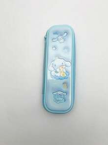 1pc Sanrio 3D Pencil Case, Large Capacity Polyester Stationery Box, Printed With Kuromi And Cinnamon Roll Patterns, Creative Cartoon Student Storage Box, Great Gift, Back To School Present