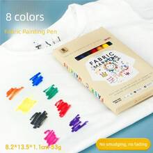 返校季及布料DIY绘画笔，纺织马克笔，6/8/12/24/30色可选，防渗色，防褪色，适用于衣物，布料DIY装饰马克笔，纺织专用永久性马克笔，多尺寸布料绘画笔，防水，不褪色，适用于衣物/布料，防渗色布料绘画，服装涂鸦纺织笔 - DIY織物彩繪筆 - 查看 13