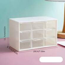 A Desktop Storage Box With 9 Compartments, Designed To Be Dust-Proof, Suitable For Organizing Household Items, Desks, And Drawers, Home Storage And Organization.Makeup Oraganiser.Desk Oraganiser