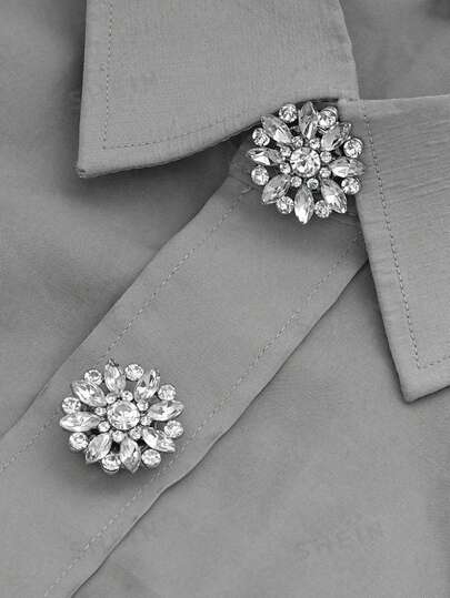 1/2/4 Stücke 19/24mm Kristall Strass Knopf Set, abnehmbare Clip-On Knöpfe, Kristall Dekor Knöpfe mit Zange, geeignet für Kleider, Anzüge, Roben, Hemden und andere Accessoires, Anthrazit