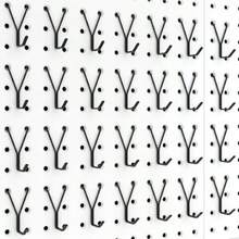 HUHOLE Pegboard Hooks J-Hook 1 Inch Black Hooks 40 Pack Ideal Display Pegs For Hanging Jewelry Necklaces Keys Retail Items Small Tools Will Not Fall Out Fit 1/8" 3/16" Peg Boards - 1吋L型掛鉤 40個裝 黑色 - 查看 1