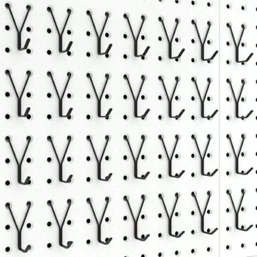 HUHOLE Pegboard Hooks J-Hook 1 Inch Black Hooks 40 Pack Ideal Display Pegs For Hanging Jewelry Necklaces Keys Retail Items Small Tools Will Not Fall Out Fit 1/8" 3/16" Peg Boards - 1吋L型掛鉤 40個裝 黑色 - 查看 1
