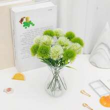 10/30/50 株（2 种颜色，每种颜色各半株）人造蒲公英塑料植物，丝绸新娘捧花，秋季装饰，情人节礼物，花瓶填充物，新年装饰，户外花园婚礼捧花，客厅 DIY，糖果盒花环，仿真植物家居装饰 - 綠色+淺綠色 - 查看 6