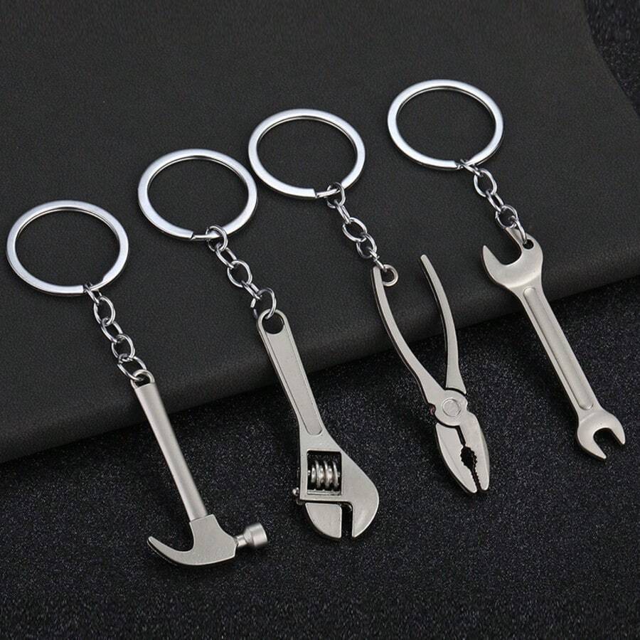 7pcs/Set Mini Tool Keychain Set Zinc Alloy Material Multi-Function Tool Pendant Street Style Father's Day Gift For Men Car Key Chain Accessories Bag Charm Backpack For School Cute Goth Y2k Keychain Key Holder Matching Keychains - Multicolor - View 1