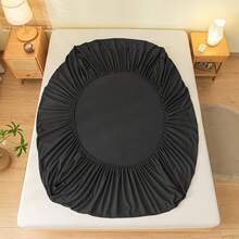1 buah Sprei Fitted Warna Polos, Pelindung Kasur, Penutup Kasur untuk Tempat Tidur, Lembut dan Bernapas, Untuk Semua Ukuran Tempat Tidur - Twin, Full, King, Queen Size. Sprei dengan Kantong Dalam Hingga 11,8 Inci. Tekstil Rumah Tangga Bebas Kerut, Lebih Baik untuk Tidur, Dapat Dicuci dengan Mesin. Ukuran King, Queen, Full, Twin. - Hitam Obsidian - View 8