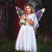TendenciaAlas Mariposa De Hada Con Luz Cosplay Ropa Para Adulto Niño Blanco ElásticoCalidad premium - 1 - Ver 4