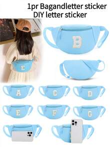 儿童腰包，春夏新款简约百搭腰包，男女童休闲运动胸包，DIY贴纸包，迷你胸包，可爱收纳包，女孩钱包，旅行包，斜挎包 - 彩色 - 查看 3