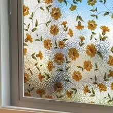 TendenciaPelícula Vitral Flores Amarillas 43x100cm Para Privacidad NaranjaCalidad premium - 1 - Ver 1