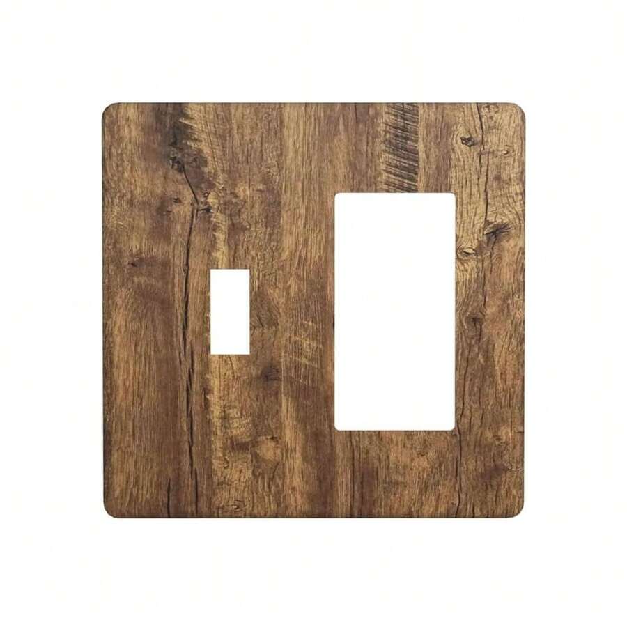 Light Switch Cover Brown Rustic Wood Westen Country 2 Gang Toggle Rocker Combo Socket Cover Wall Plates Decorative Switch Plates And Outlet Covers For Farmhouse Cabin Decor - BrownRusticWoodWesternCountry - View 1