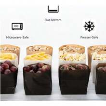 -Tapas solamente: tapas transparentes de 12.3 x 10 x 0.6 pulgadas para cajas bento paquete de 100 fundas desechables para contenedores – cajas bento se venden por separado, sellado(Sepia Kraft Pequeño) - Multicolor - Ver 6
