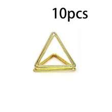 10个装三角形名片夹 - 金属竖式名片收纳夹、桌面便签夹和办公用品收纳夹
