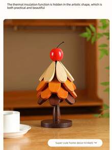 [Pregnant Mom & Baby Essentials] Premium Foldable Wooden Heat-Resistant Pad, Anti-Scald & Anti-Slip, Christmas Tree Design Decor, Dining Table Protective Mat, Stylish For Daily & Holiday Use