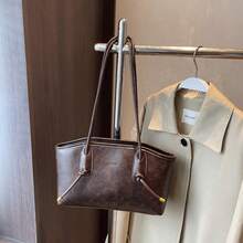 2026 New Fall Winter Vintage Style Large Capacity Tote Bag For Women - Premium Texture Single Shoulder Handheld Bag, Spacious Commuter Bag With Multiple Pockets For Office/Daily/Weekend Outings - 彩色 - 查看 10