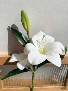 5支/3支/2支/1支 33厘米/12.99英寸 人造百合花，长茎仿真星辰百合，盛开的百合与老虎图案花束，适用于家居、酒店、花艺布置、派对装饰、房间装饰、派对套装、玫瑰、艺术、花束、花卉、人造花、中心装饰品、鲜花、装饰鲜花 - 彩色 - 查看 4