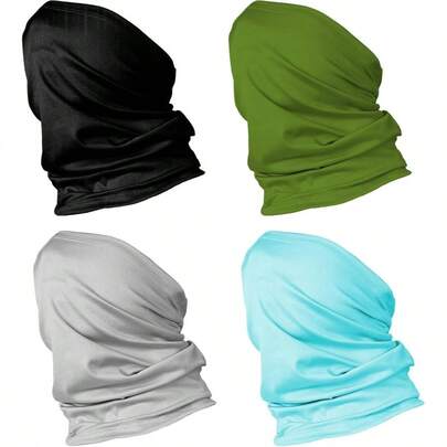 4Pack Multi - Purpose Seamless Neck Gaiter Face Men And Women, Bandana, Rave Cover, Scarf, Balaclava, Headband, Wrap, Headwear