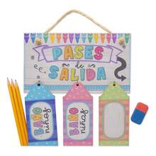 TendenciaAñoranza Letrero Escolar Con Pases De Salida Niños Y Niñas Pases De SalidaCalidad premium - 1 - Ver 1