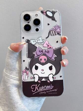 Sanrio 1pc Cartoon Girl Transparent Series Phone Case Compatible With IPhone 17/13/14/15/16 PRO, Original Handpainted Soft Protective Cover, Anti-Drop Design, Gift For Girlfriend