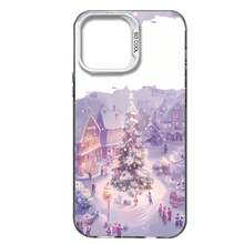 Navidad en un pueblo nevado con un árbol brillante funda de móvil de láser Elemento de diseño de funda para teléfono,  ideal como regalo para cumpleaños, para mamá, familiares, amigos, no - Blanco - Ver 4
