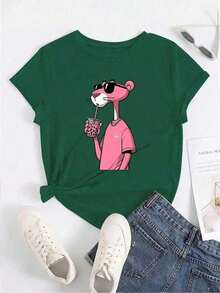 Women's  T-Shirt, Cool Blouse, Casual Fashion, 100% Cotton Premium Knit - xanh quân đội - Xem 1