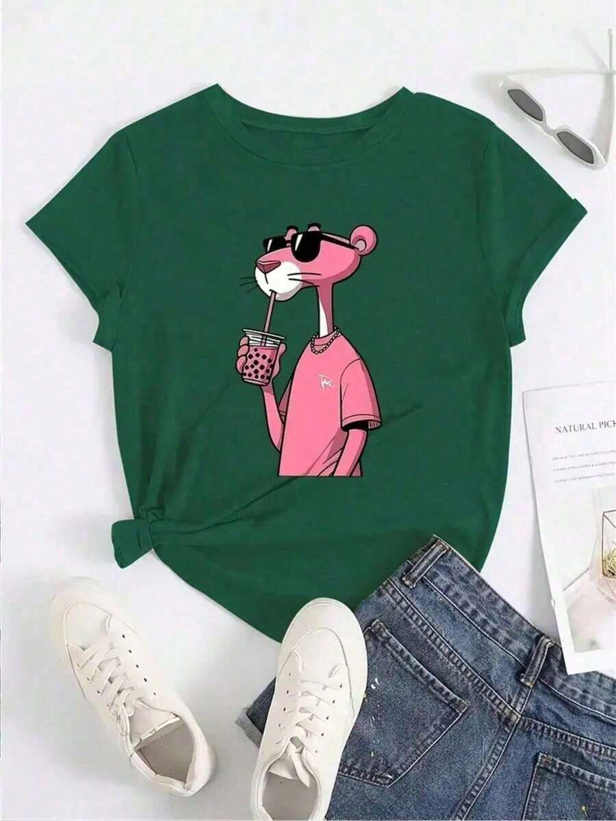 Women's T-Shirt, Cool Blouse, Casual Fashion, 100% Cotton Premium Knit - xanh quân đội - Xem 1