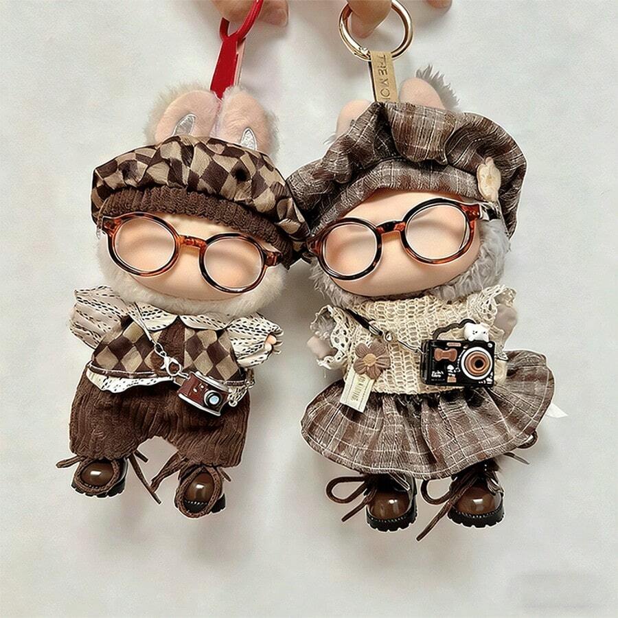 6.69英寸娃娃服装，Labobo可爱衣服，娃娃配件，17厘米套装，娃娃收藏，Labobo配件套装，适合第一代/第二代/第三代娃娃，生日礼物和节日礼物（不含娃娃和鞋子） - 彩色 - 查看 1