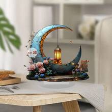 New Cross Border Multi-Style Moon Lighthouse Character Acrylic 2D Ornament Festival Home Desktop Decor