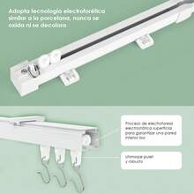TendenciaCortineros Ajustable Riel Para Cortina De Techo 0.8-2.1mCalidad premium - Blanco - Ver 9