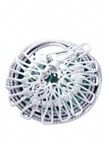 1pc Portable Travel Clothesline, Retractable Camping Clothesline, Adjustable Length With 12 Clips, Suitable For Indoor/Outdoor Drying Clothes, Household Items, Elastic Design For Backyard, Resort, And Hotel Balcony, Easy Installation And Space-Saving